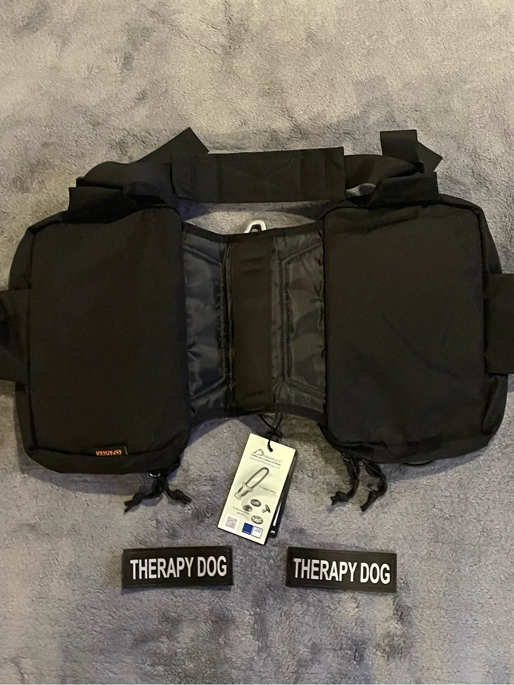 Excellent Elite Spanker Dog Pack Hiking Backpack for Large Dogs Black 2 Compart